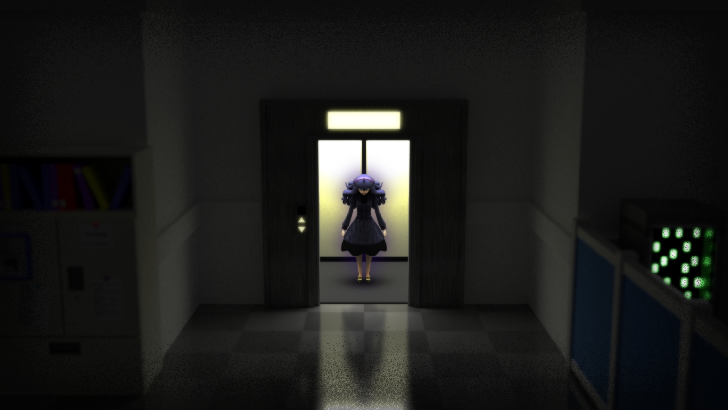 3d, dark, dress, headband, hex_maniac, long_hair, picano, pokemon, purple_hair