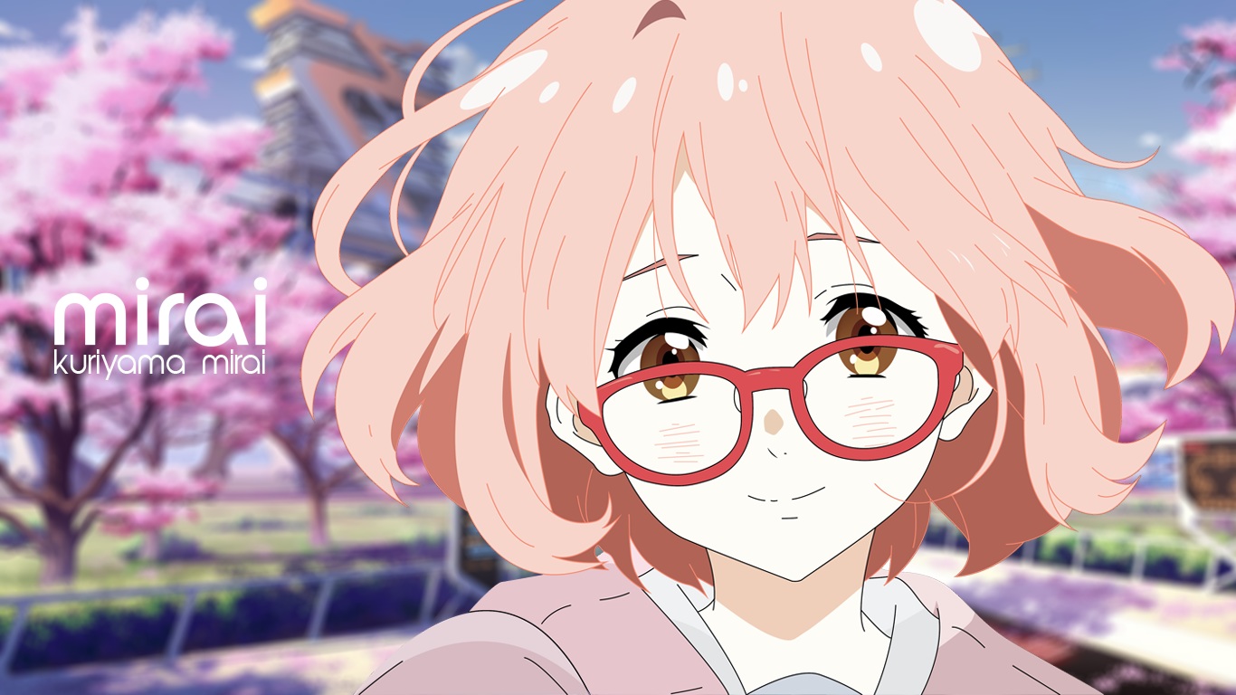 blush, close, culture_japan, glasses, kuriyama_mirai, kyoukai_no_kanata, pink_hair, short_hair