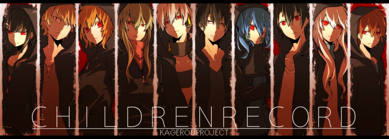 amamiya_hibiya, asahina_hiyori, black_hair, blonde_hair, blue_hair, brown_hair, ene_(kagerou_project), kagerou_project