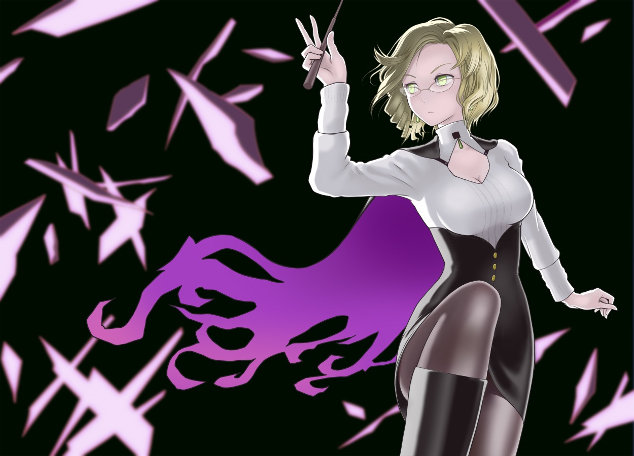 blonde_hair, glynda_goodwitch, pantyhose, ponta_(ias1773oi), rwby, short_hair, yellow_eyes