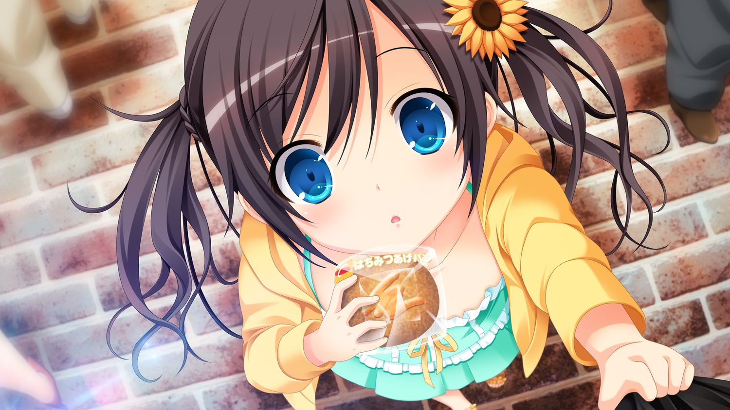 3rd_eye, blue_eyes, brown_hair, close, food, game_cg, gensou_no_idea, himawari_(gensou_no_idea)