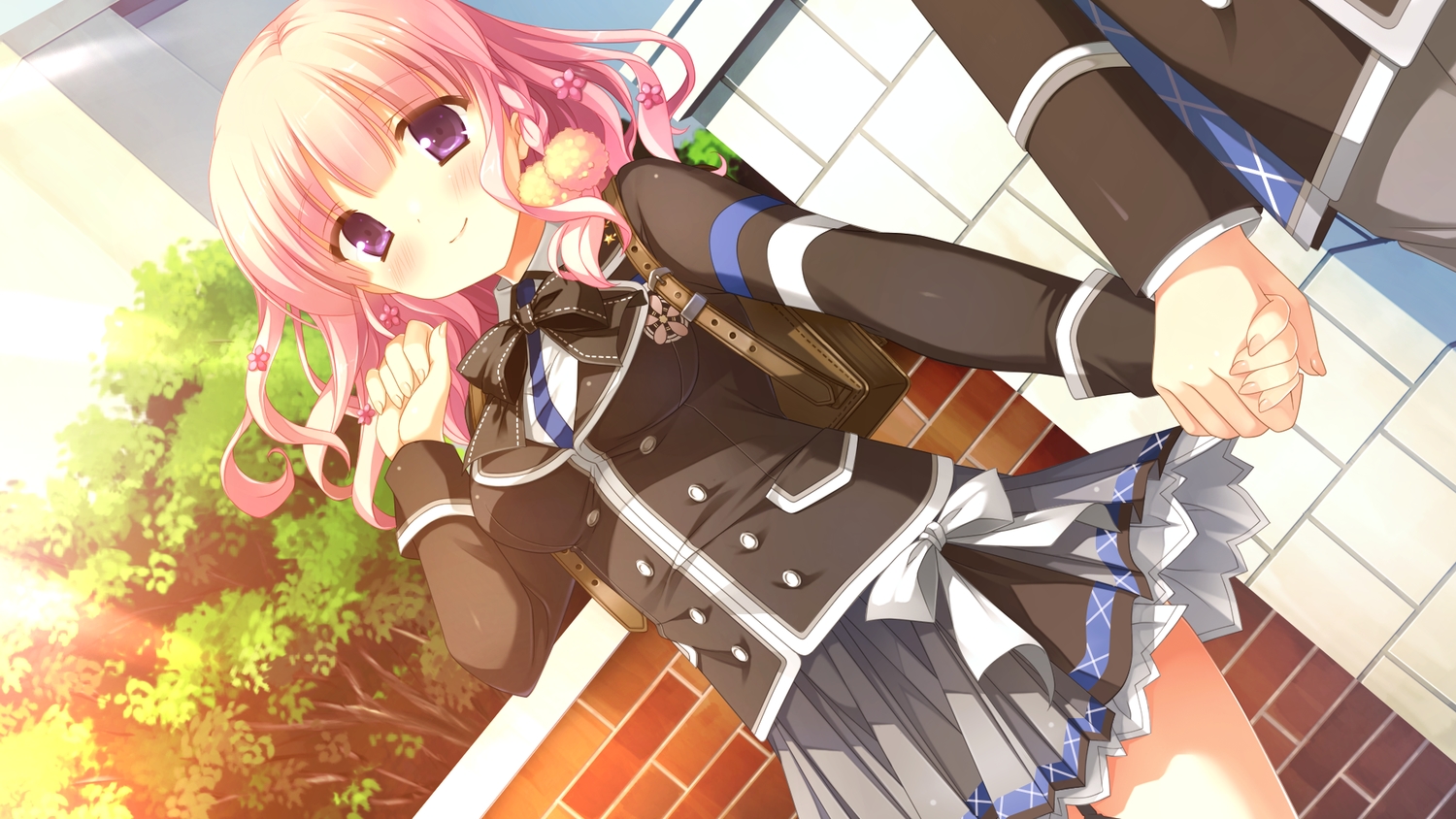blush, bow, game_cg, hulotte, ikegami_akane, imouto_no_okage_de_mote_sugite_yabai, long_hair, pink_hair