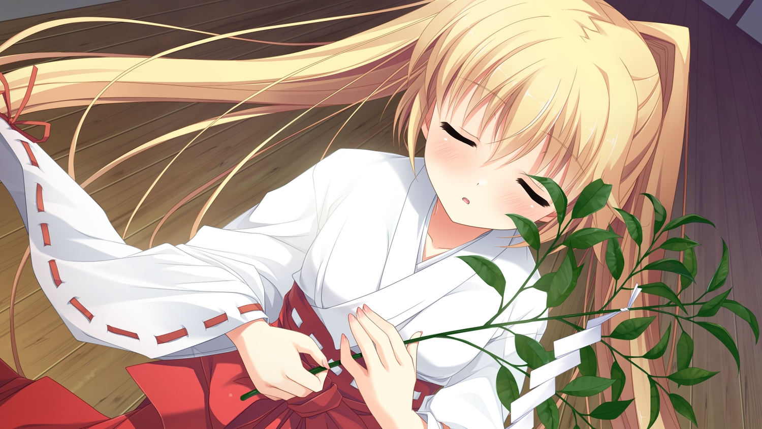 asasaka_meguri, blonde_hair, blush, game_cg, hulotte, ikegami_akane, imouto_no_okage_de_mote_sugite_yabai, japanese_clothes