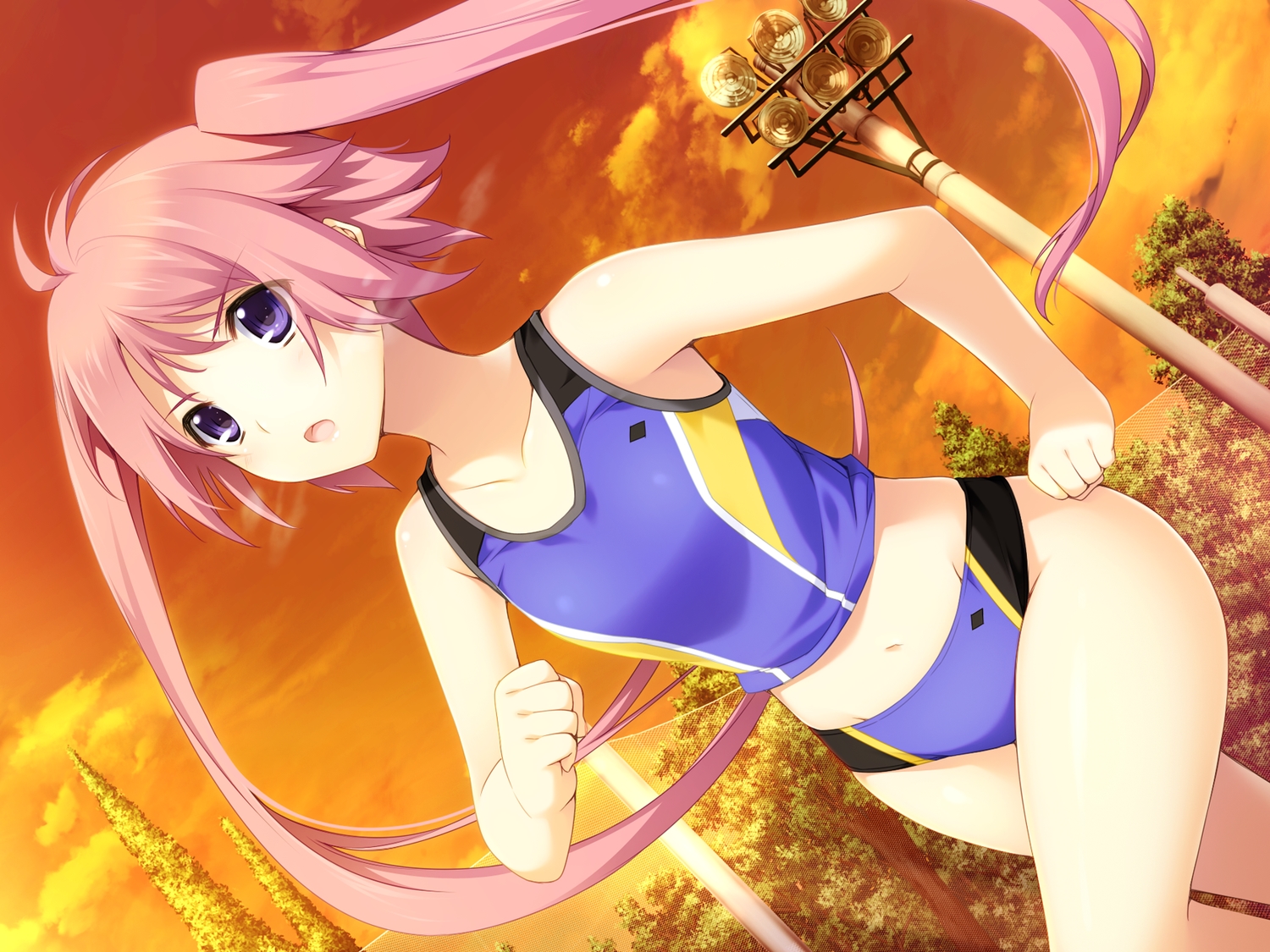 game_cg, iizuki_tasuku, lovely_x_cation, lovely_x_cation_2, navel, nirasaki_hinata, pink_hair, purple_eyes