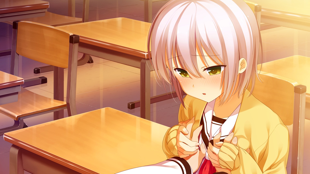 blush, breast_grab, game_cg, green_eyes, ichiban_janakya_dame_desu_ka?, nanase_meruchi, purple_hair, rosebleu