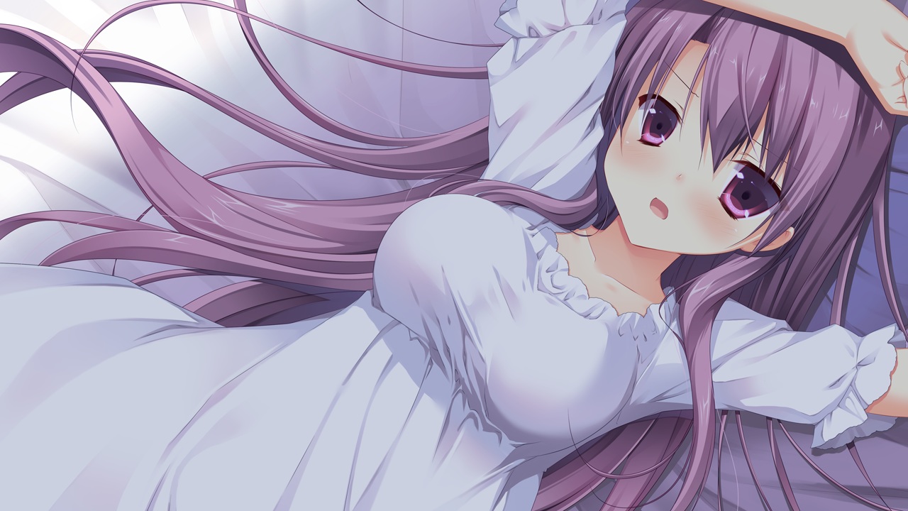 dress, fuyutsuki_shigure, game_cg, izayoi_no_fortuna, lapis_lazuli_(company), long_hair, miyasaka_miyu, purple_eyes