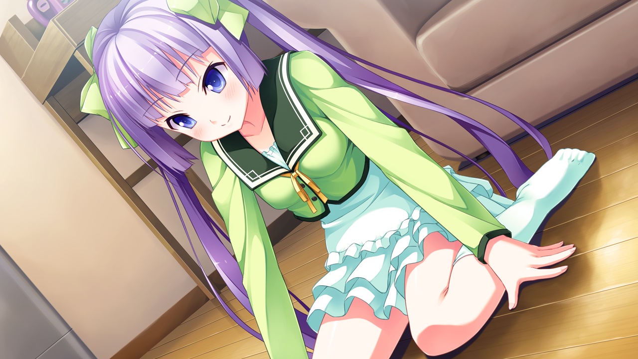 blue_eyes, game_cg, ichiban_janakya_dame_desu_ka?, kinta_(distortion), kneehighs, long_hair, mitsuki_ruri, purple_hair
