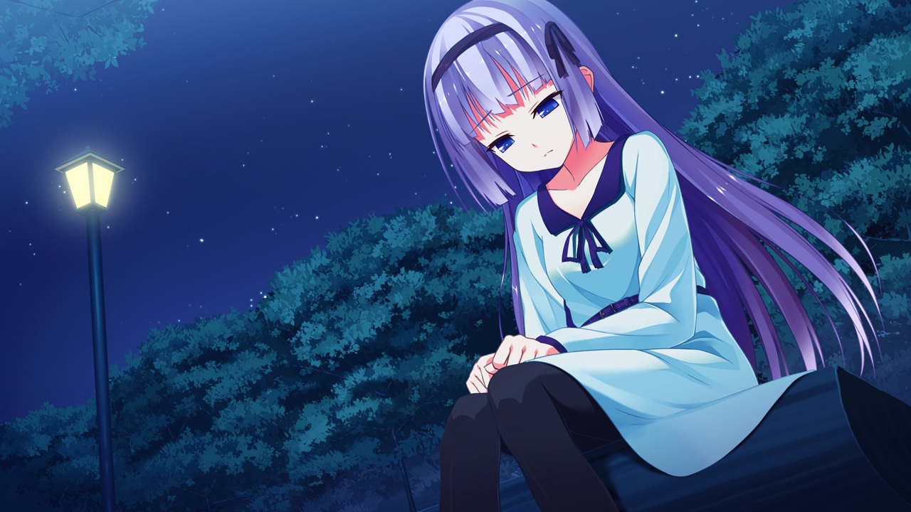 blue_eyes, dress, game_cg, ichiban_janakya_dame_desu_ka?, kinta_(distortion), long_hair, mitsuki_ruri, night