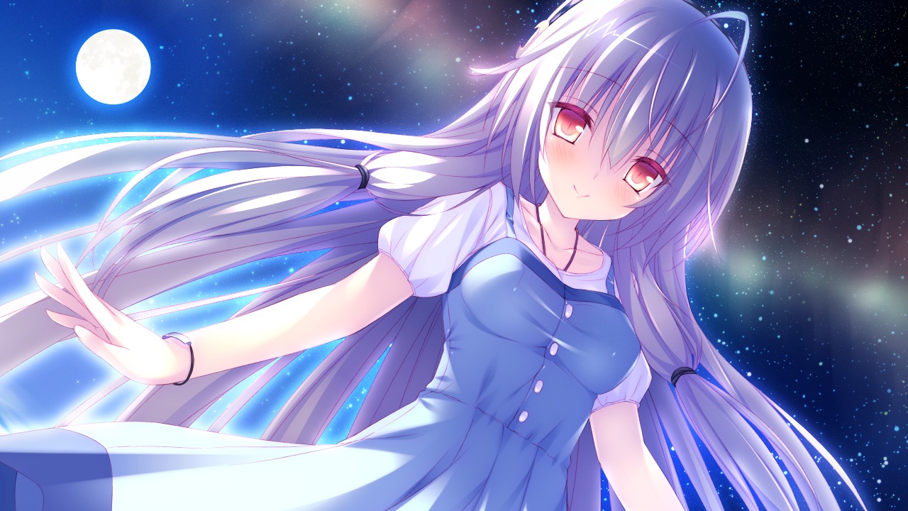 amatarasu_riddle_star, ani, dress, game_cg, long_hair, moon, night, red_eyes