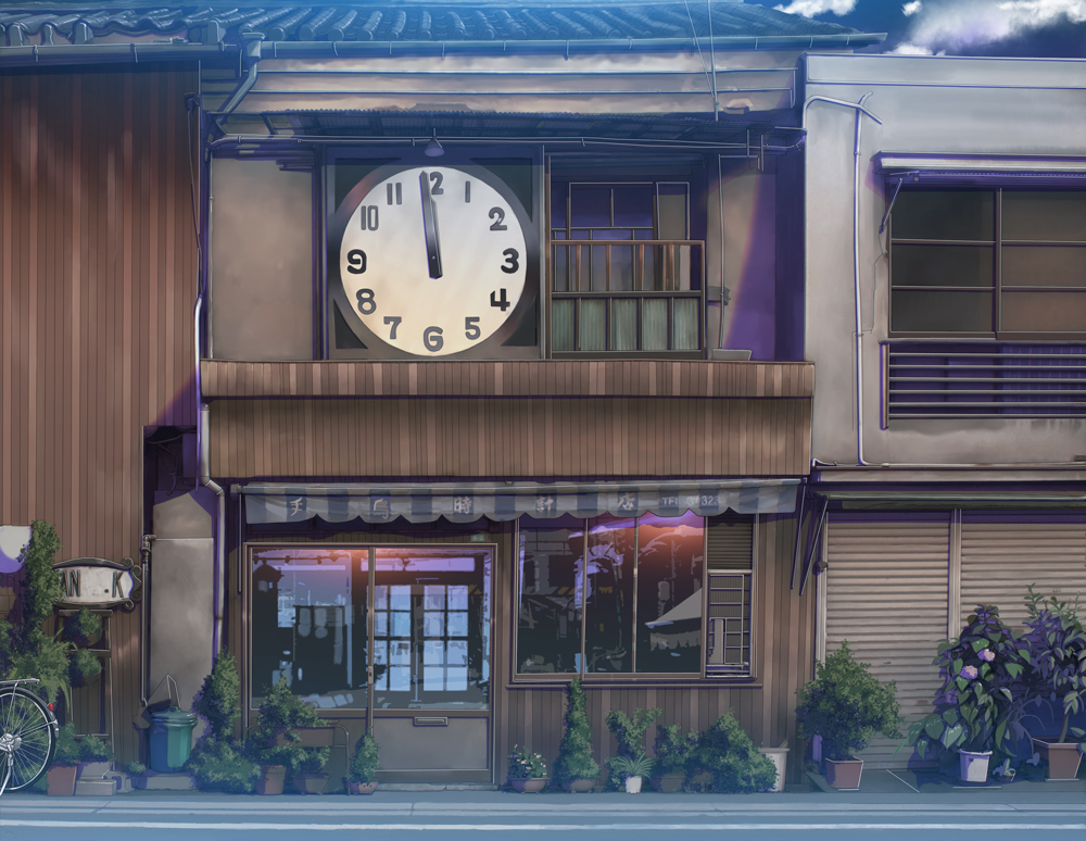 bicycle, building, flowers, no_humans, original, teirumon