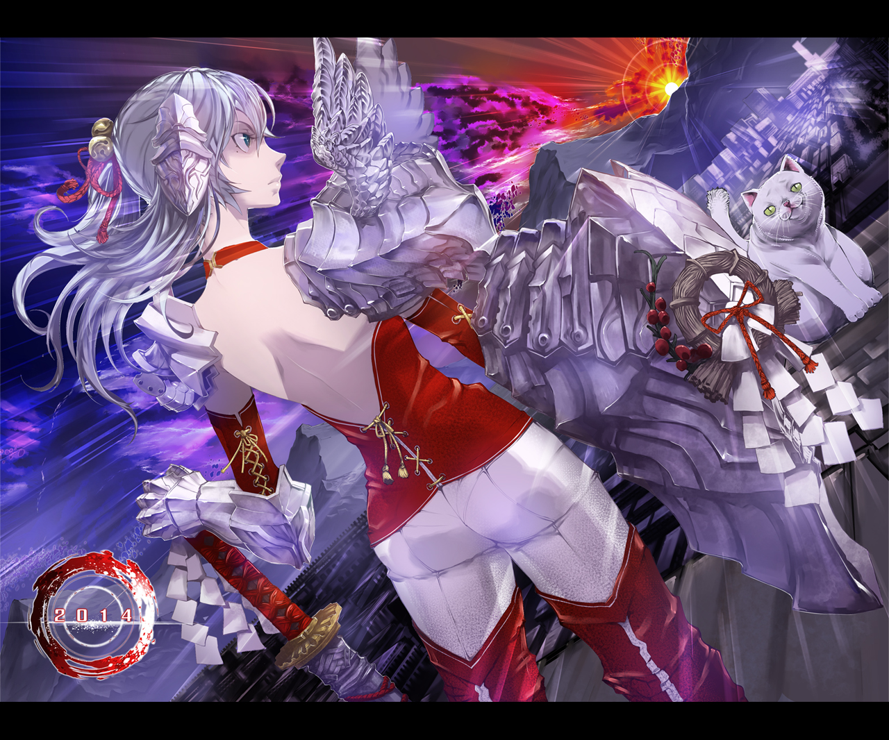 animal, armor, cat, original, stregoicavar, sword, weapon
