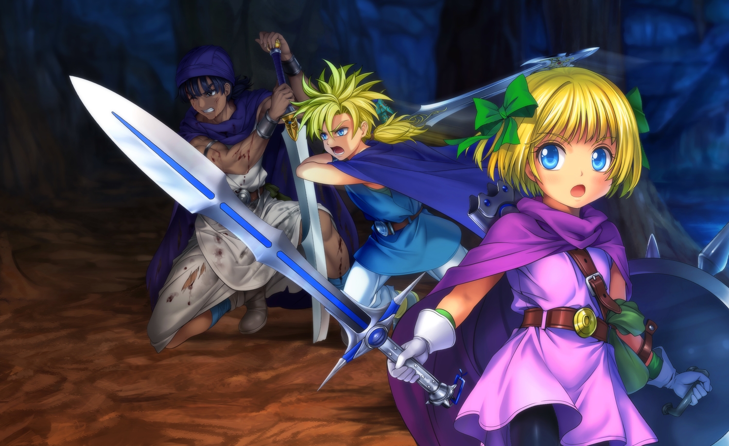 bianca's_daughter, bianca's_son, dragon_quest, loli, male, moonknives, sword, weapon