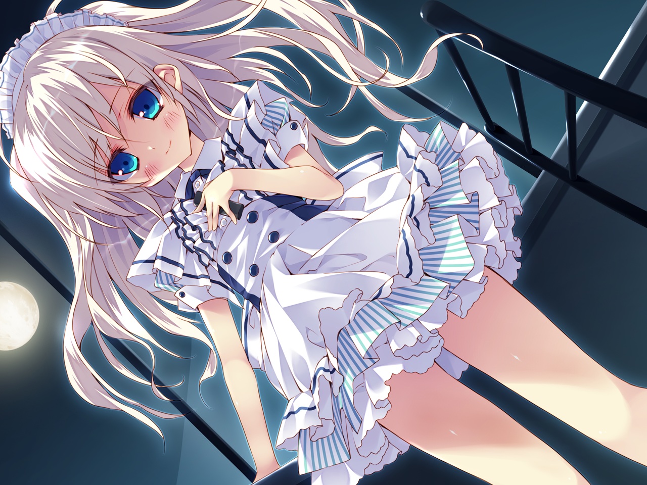 blonde_hair, blue_eyes, chiisana_kanojo_no_sayokyoku, feng, game_cg, headband, katagai_shione, long_hair
