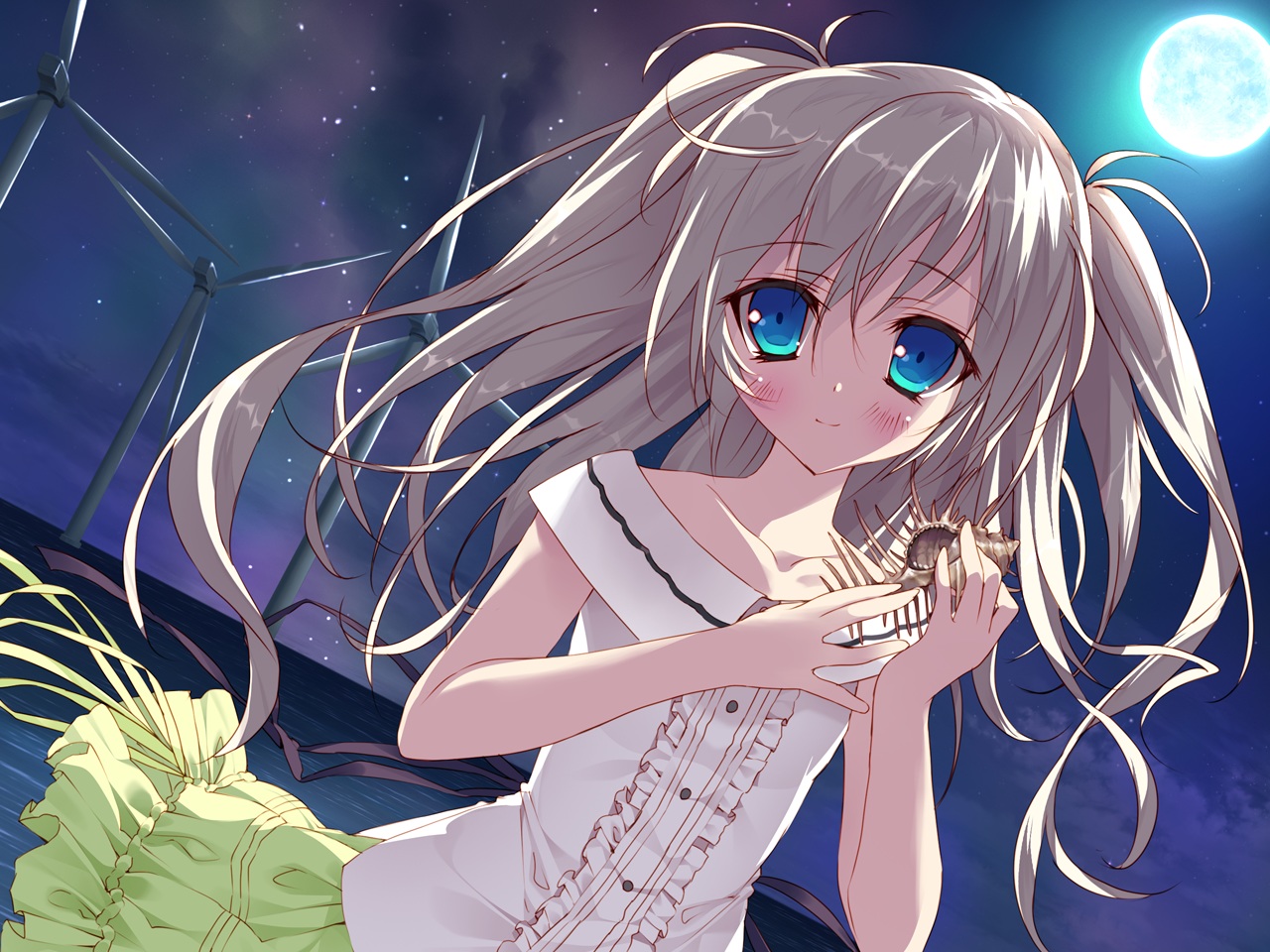 blonde_hair, blue_eyes, chiisana_kanojo_no_sayokyoku, feng, game_cg, katagai_shione, long_hair, moon