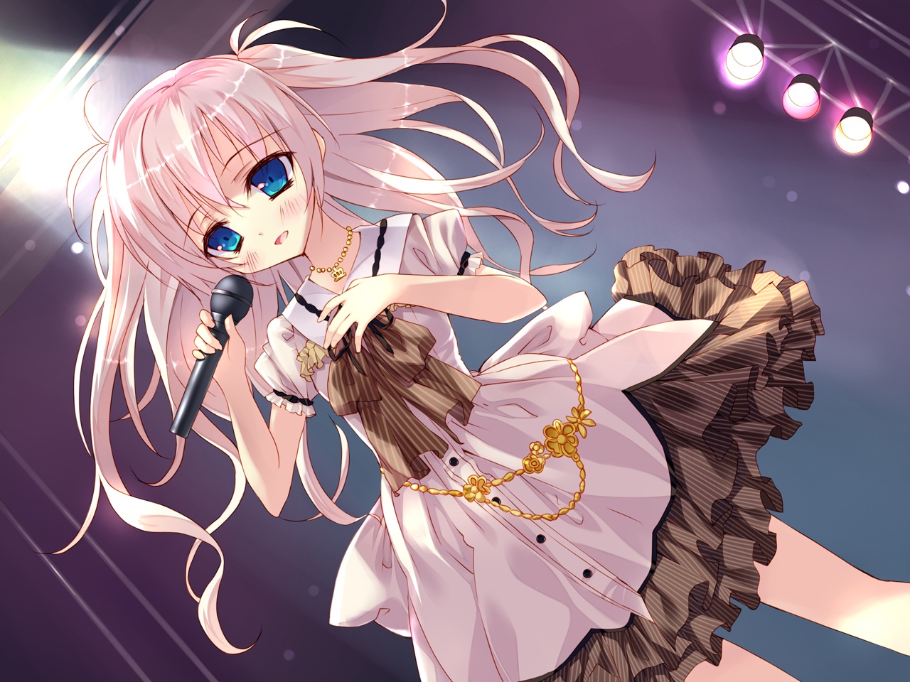 blonde_hair, blue_eyes, chiisana_kanojo_no_sayokyoku, dress, feng, game_cg, katagai_shione, long_hair