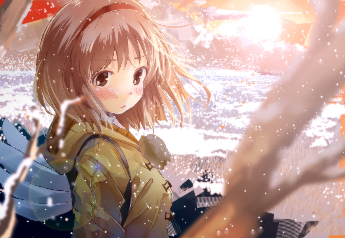 blush, brown_eyes, brown_hair, headband, kanon, short_hair, tsukimiya_ayu, yae_(mono110)