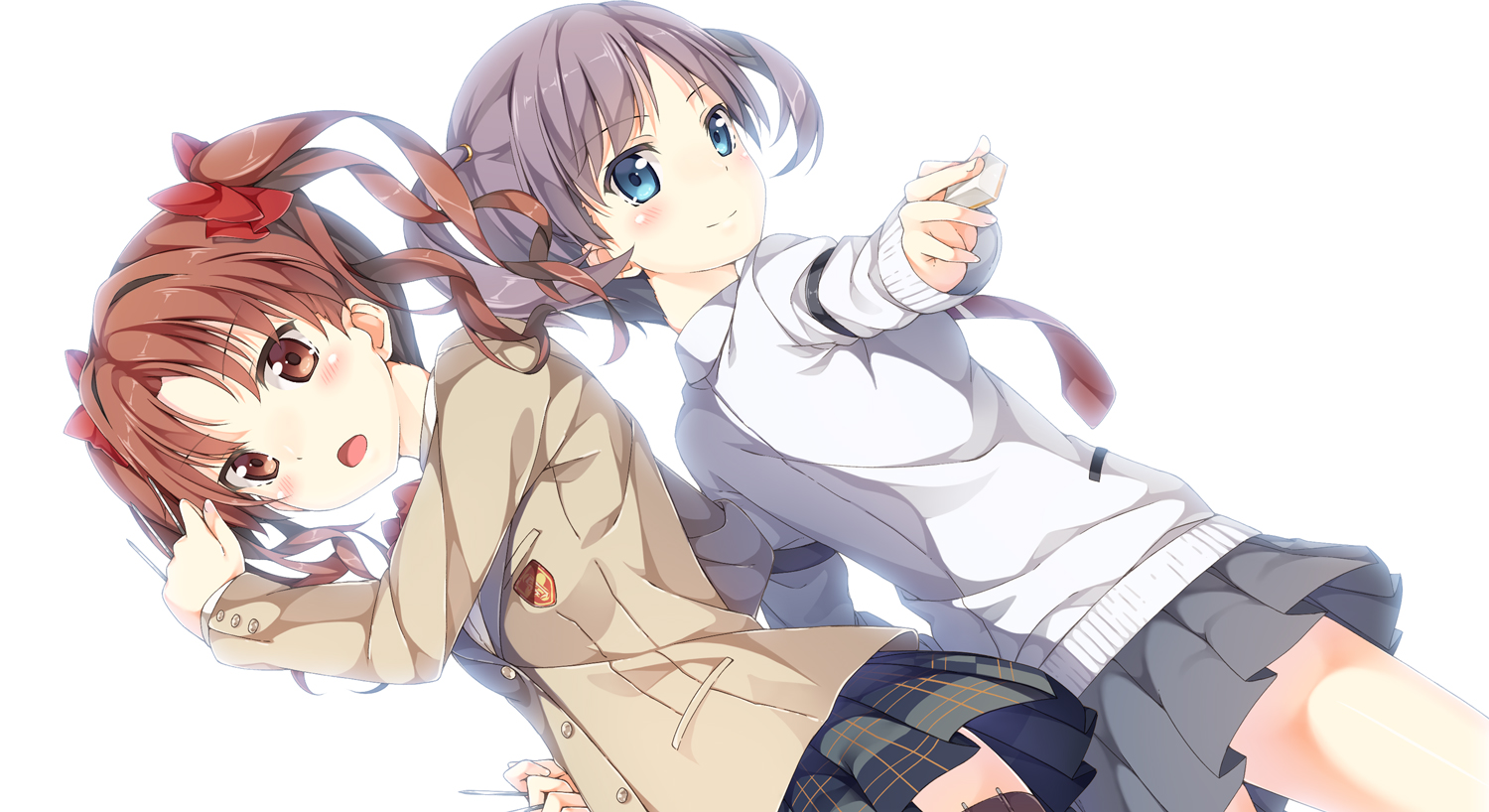 black_hair, brown_hair, hanada_kirame, saki, shirai_kuroko, skirt, to_aru_kagaku_no_railgun, to_aru_majutsu_no_index