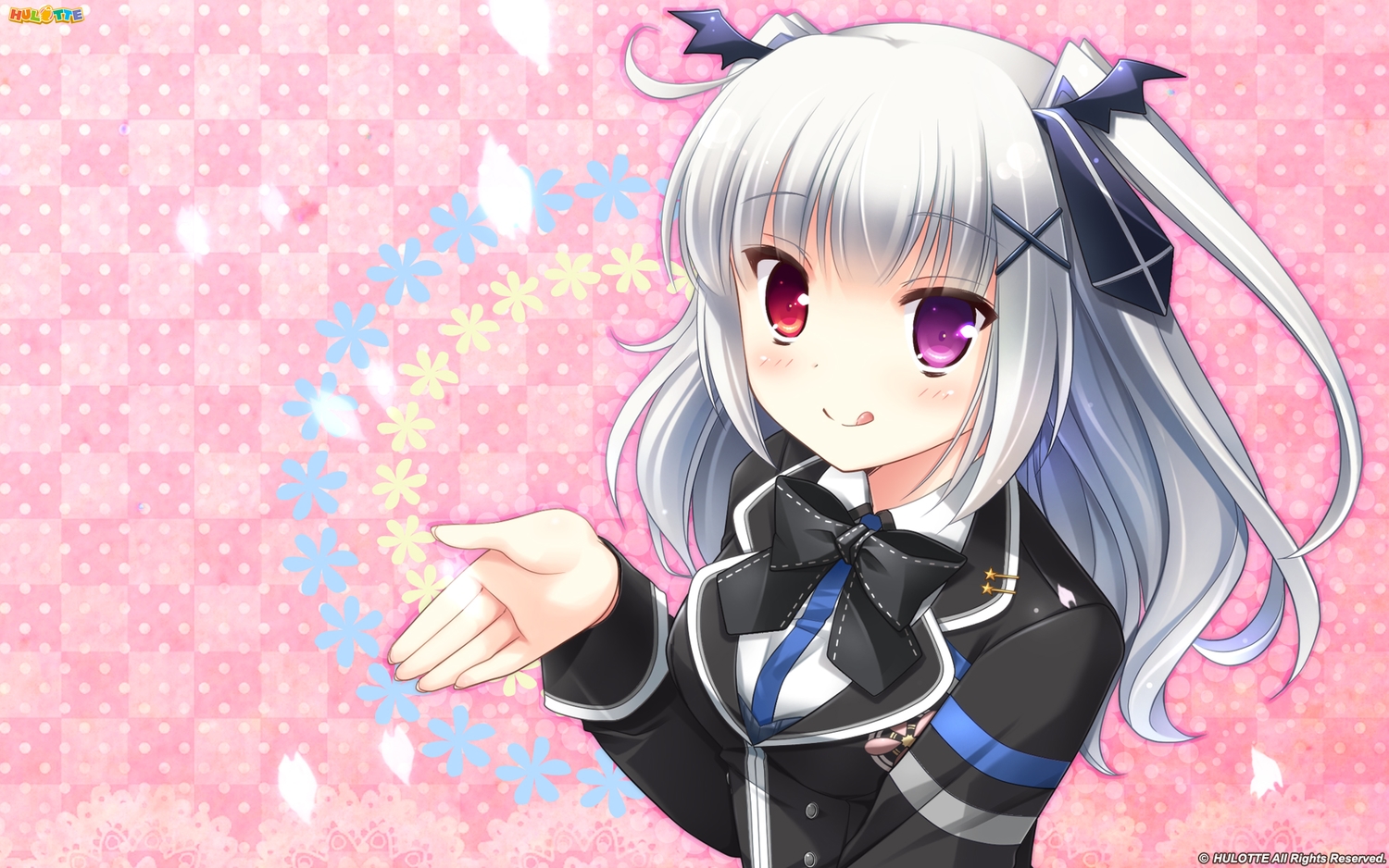 bicolored_eyes, gray_hair, hulotte, ikegami_akane, imouto_no_okage_de_mote_sugite_yabai, long_hair, school_uniform, shiratori_kanae