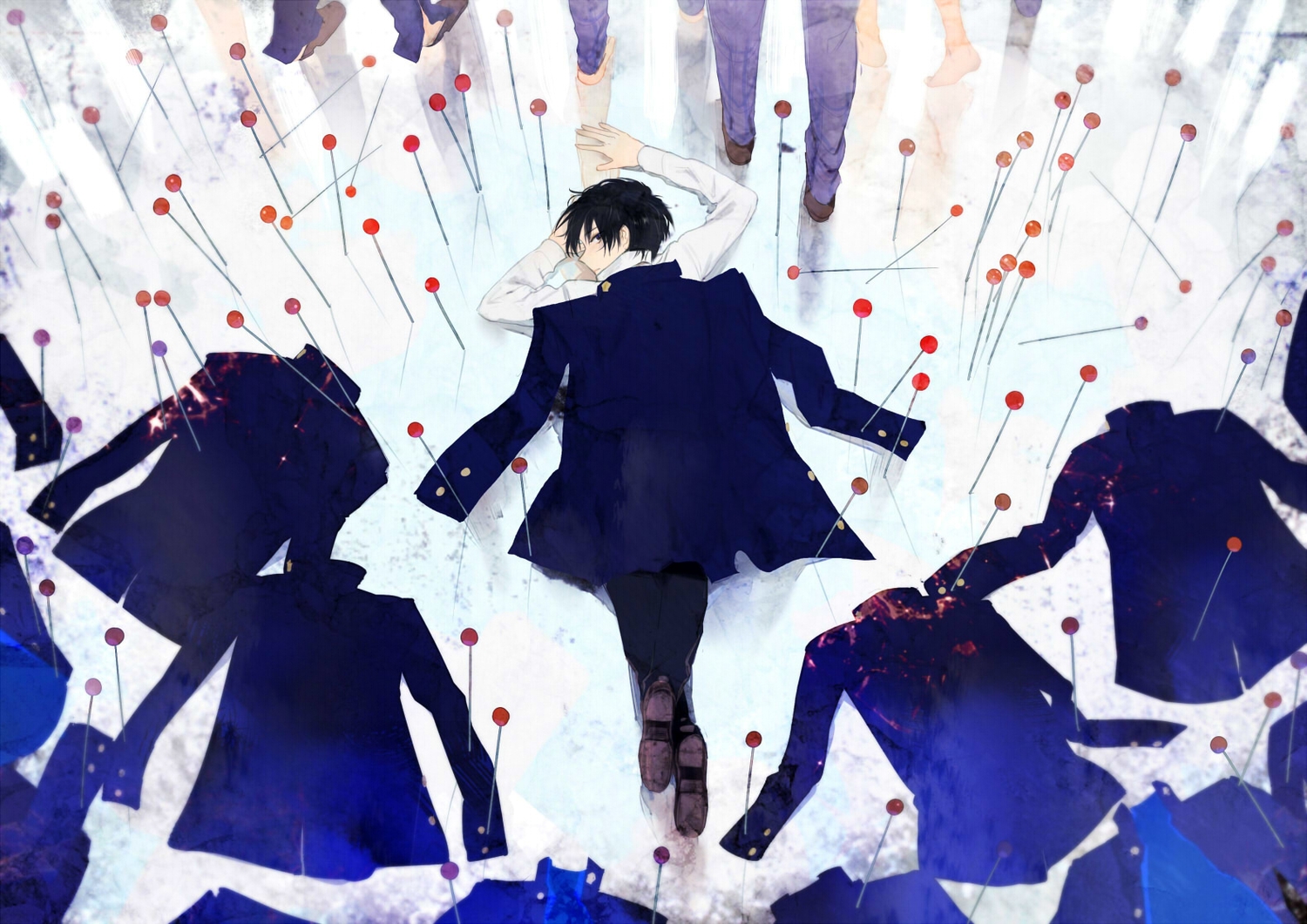 all_male, black_hair, candy, dotaku, lollipop, male, original, short_hair
