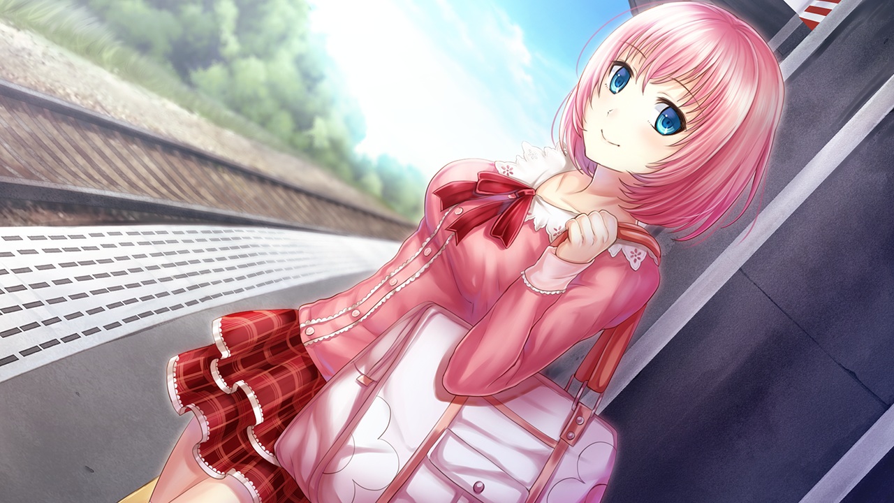 ayame_no_machi_to_ohimesama, blue_eyes, game_cg, kazuharu_kina, more_(company), pink_hair, shichigahama_yuri, short_hair
