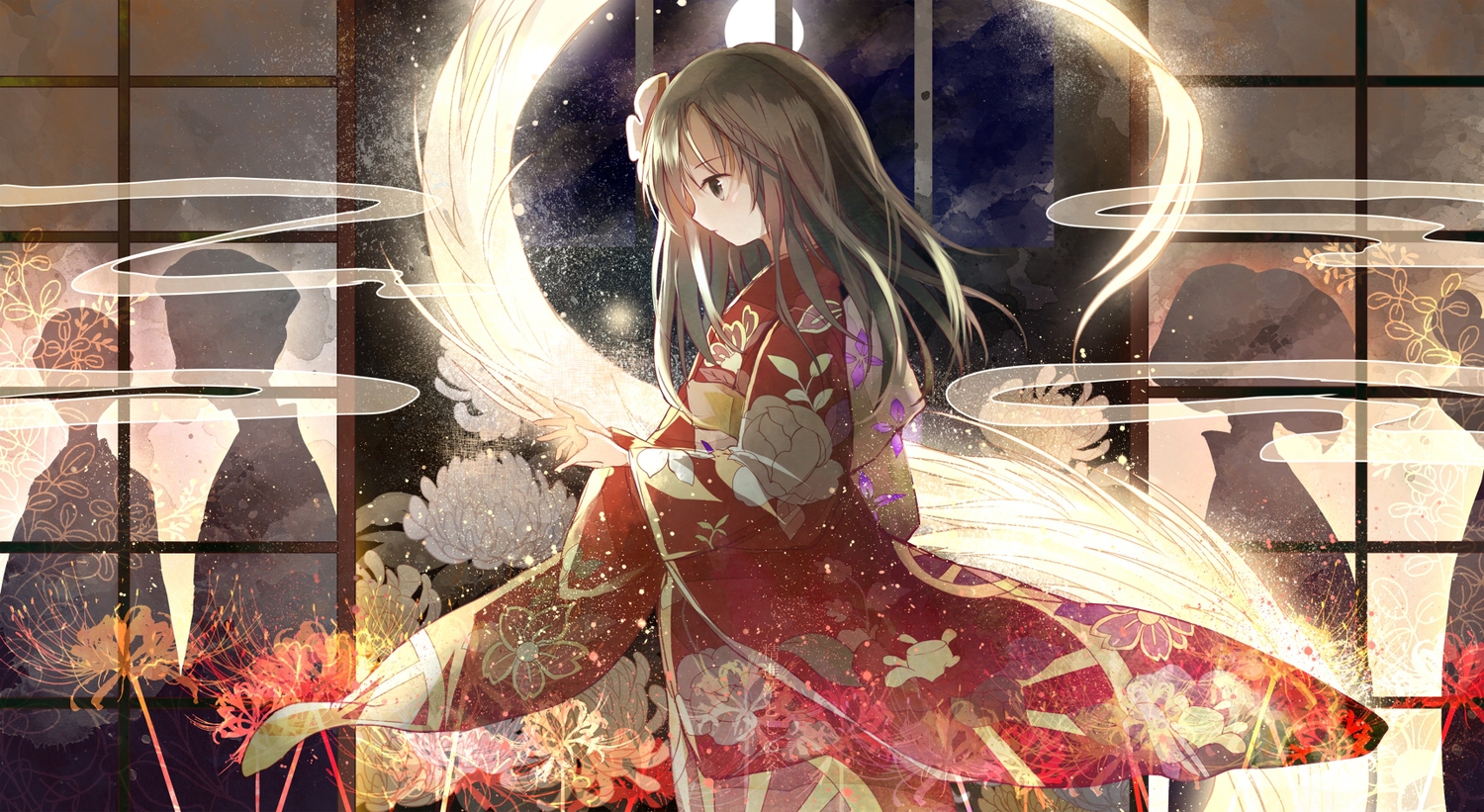 brown_hair, japanese_clothes, kazu_(muchuukai), long_hair, tagme_(character)