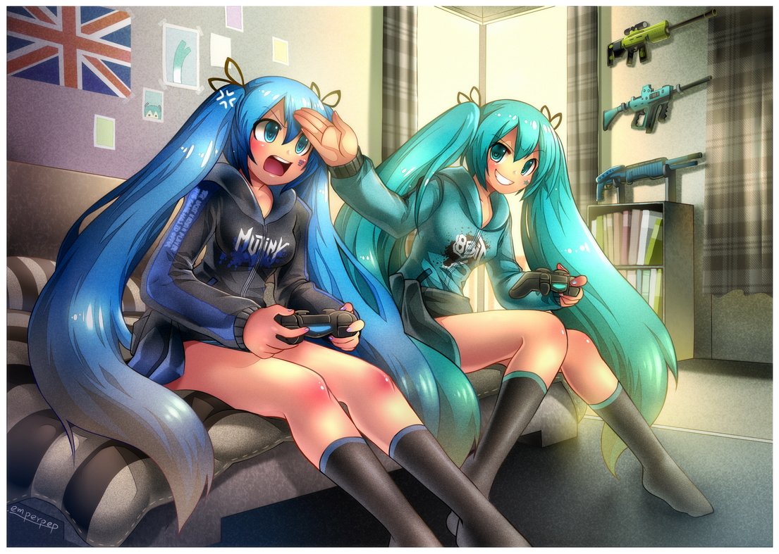 all_points_bulletin, emperpep, game_console, hatsune_miku, vocaloid, weapon