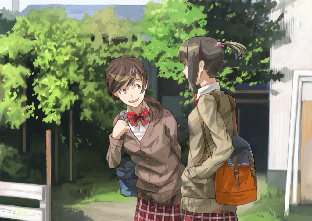 2girls, naro0427, original, school_uniform