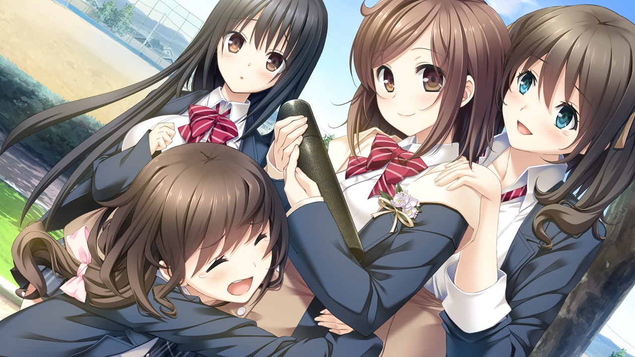 aikawa_arisa_(kiss_ato), black_hair, blue_eyes, brown_eyes, brown_hair, game_cg, giga, group