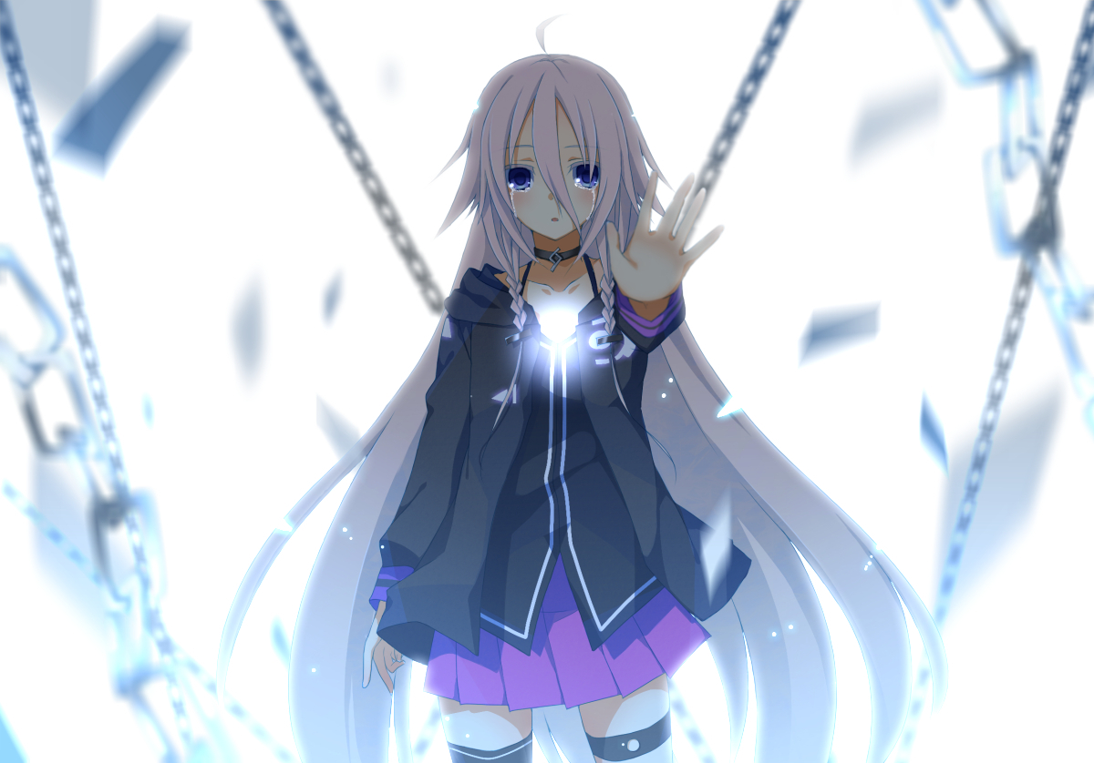 blue_eyes, chain, crying, ia, long_hair, pink_hair, tears, third-party_edit, vocaloid, xiao_(shao1900)