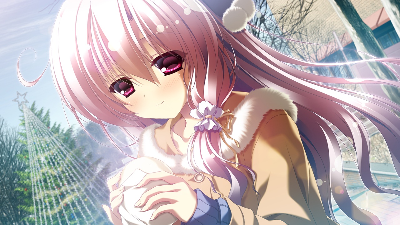 12_no_tsuki_no_eve, game_cg, long_hair, minori, pink_hair, red_eyes, shiina_mizuka, takasaki_maco
