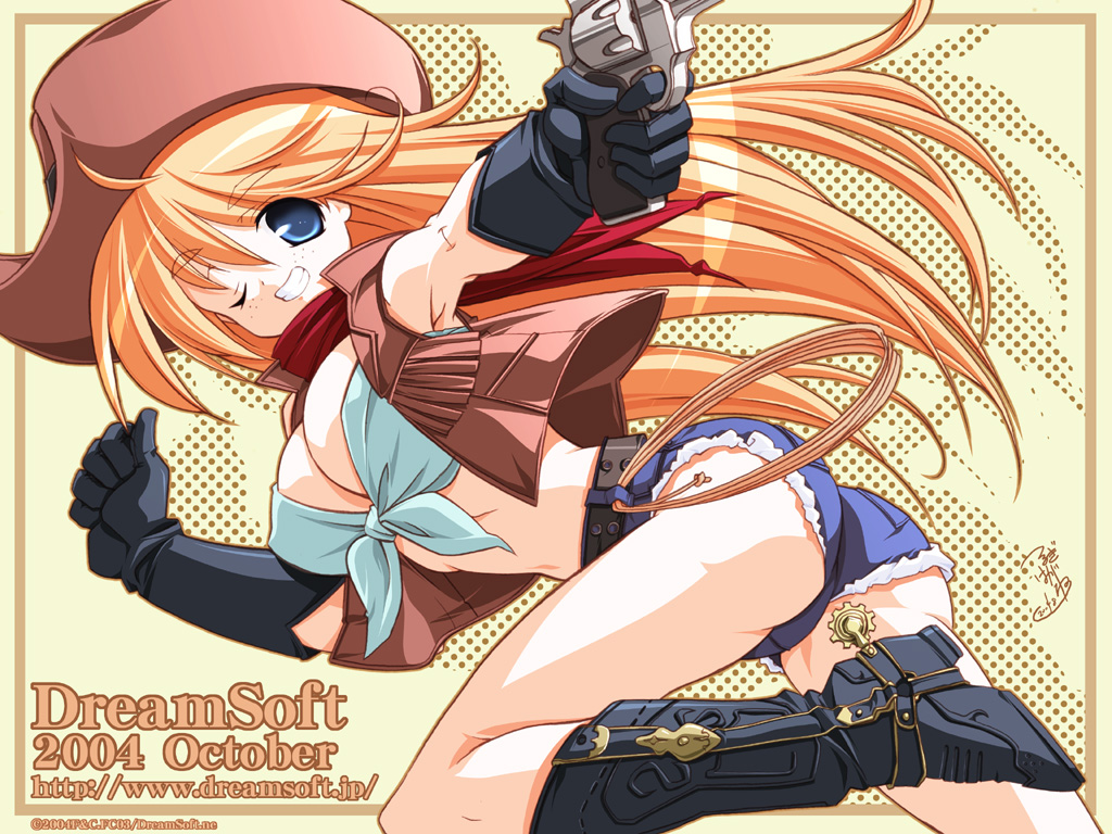 cowgirl, dreamsoft, gun, tsurugi_hagane, weapon