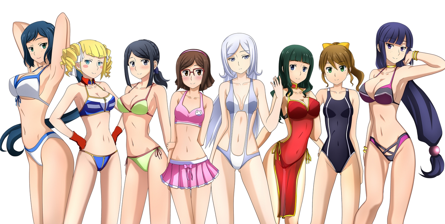 aila_jyrkiainen, bikini, gundam_build_fighters, gundam_(series), iori_rinko, jpeg_artifacts, kenken, kousaka_china
