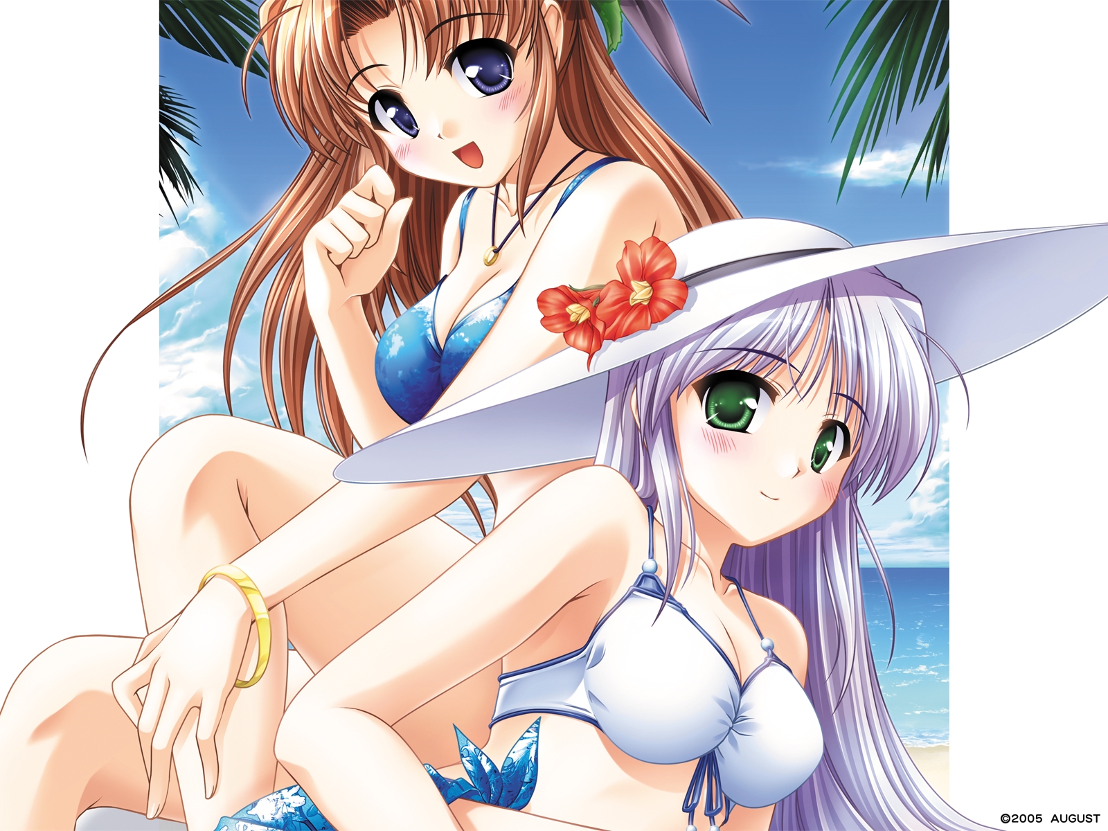 augustic_pieces, bikini, feena_fam_earthlight, hat, swimsuit, takamizawa_natsuki, yoake_mae_yori_ruri_iro_na