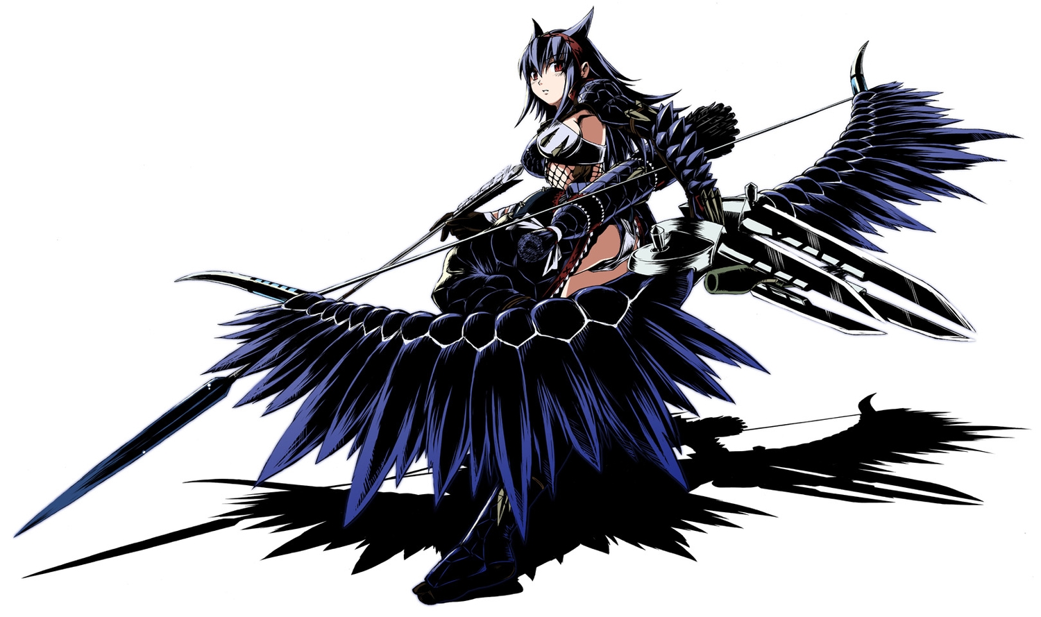 armor, bow_(weapon), funamushi_(funa), monster_hunter, nargacuga_(armor), weapon