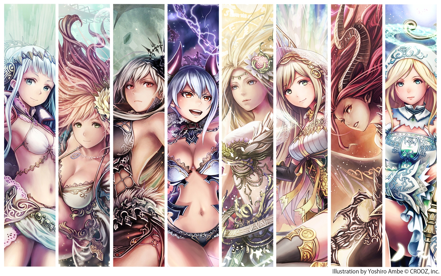 anbe_yoshirou, angel, bikini, bikini_top, blonde_hair, blue_eyes, breasts, brown_hair