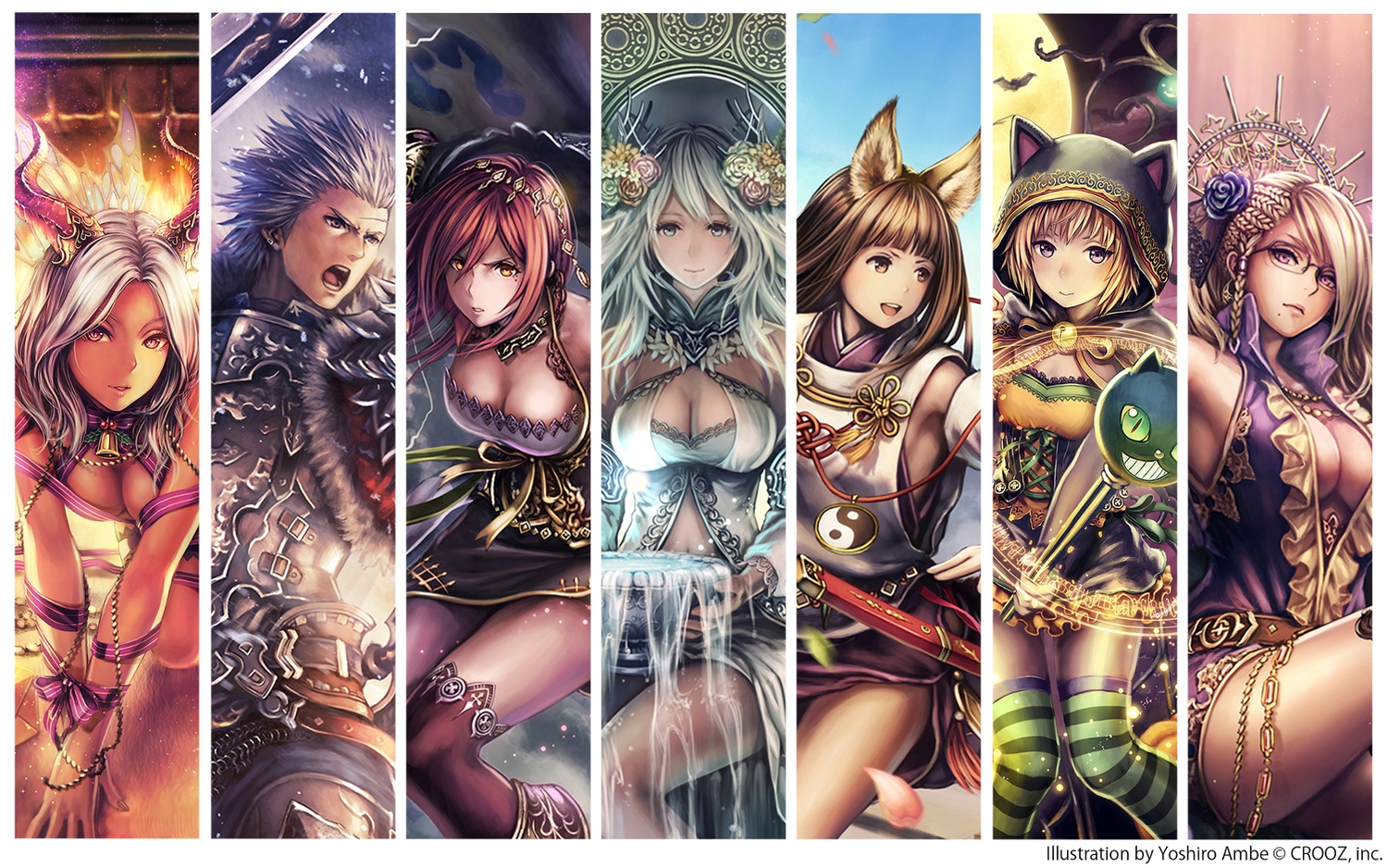 anbe_yoshirou, animal, animal_ears, armor, bat, bell, blonde_hair, blue_eyes