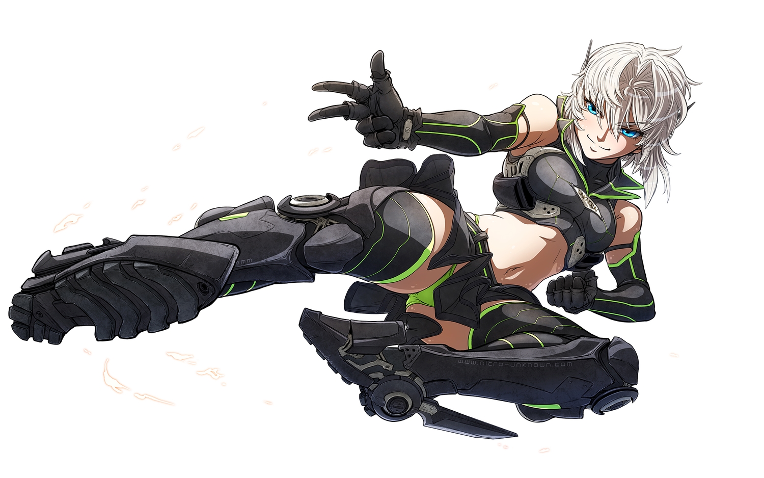 aqua_eyes, imizu_(nitro_unknown), mechagirl, original, short_hair, white_hair