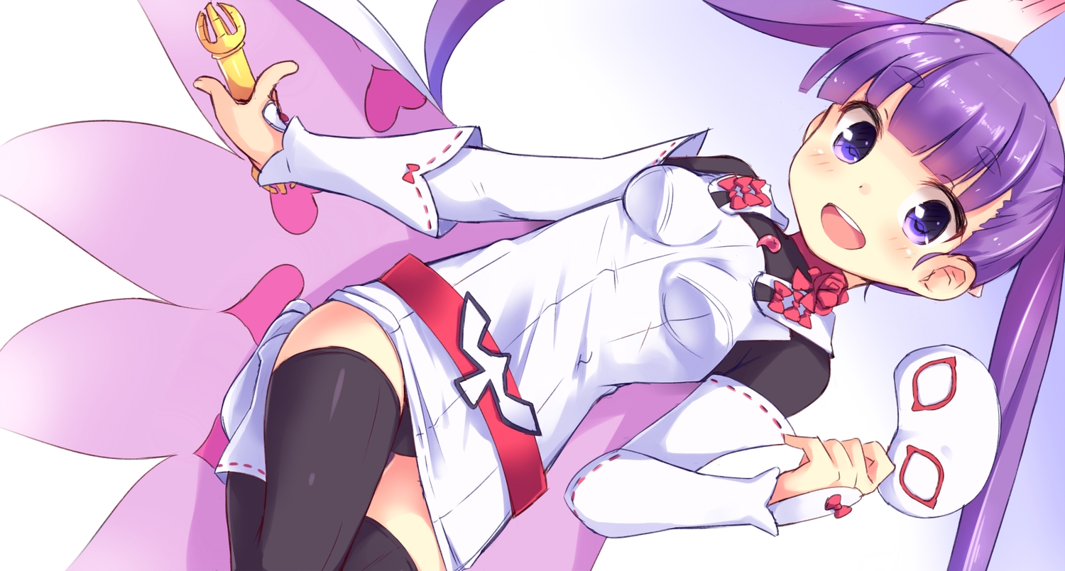 komadori_renge, mask, mokoke, purple_hair, sekai_seifuku:_bouryaku_no_zvezda, thighhighs, twintails