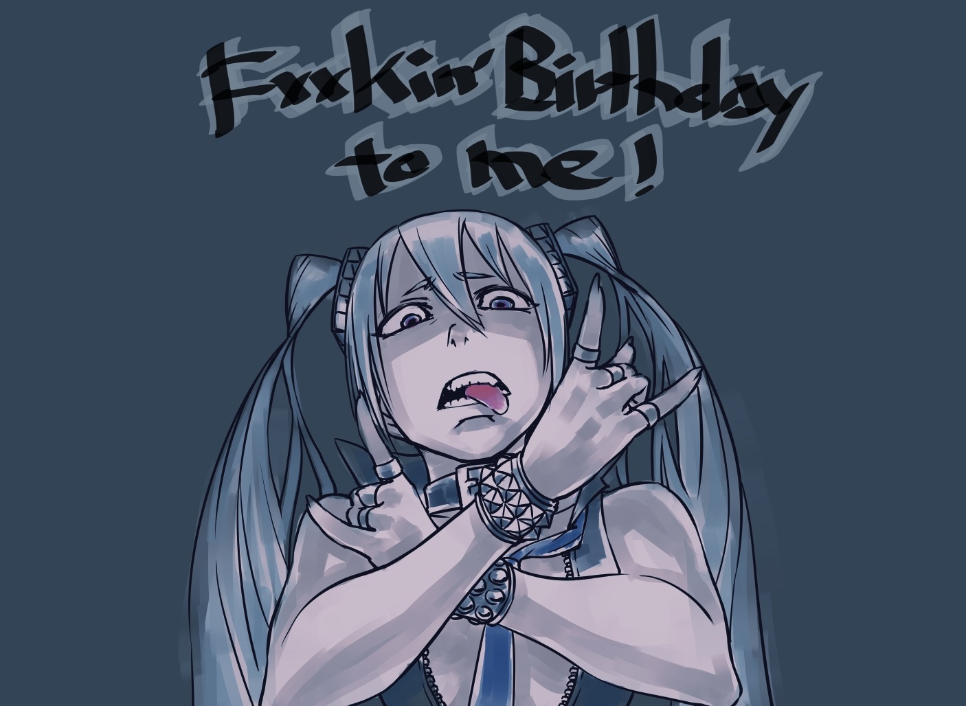 blue_eyes, choker, gray, gray_hair, hagane_miku, long_hair, shinichi_tahara, tie
