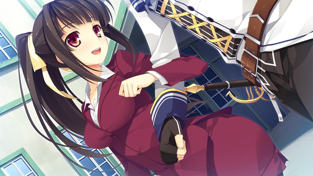 black_hair, fujimori_kaname, game_cg, koikishi_purely_kiss, red_eyes, shidou_mana, yuuki_hagure