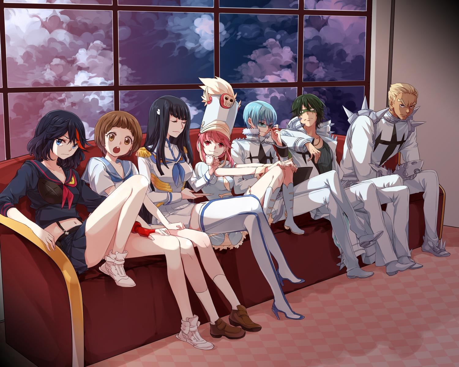 chim_(pumpkin610), gamagouri_ira, group, inumuta_houka, jakuzure_nonon, kill_la_kill, kiryuin_satsuki, mankanshoku_mako