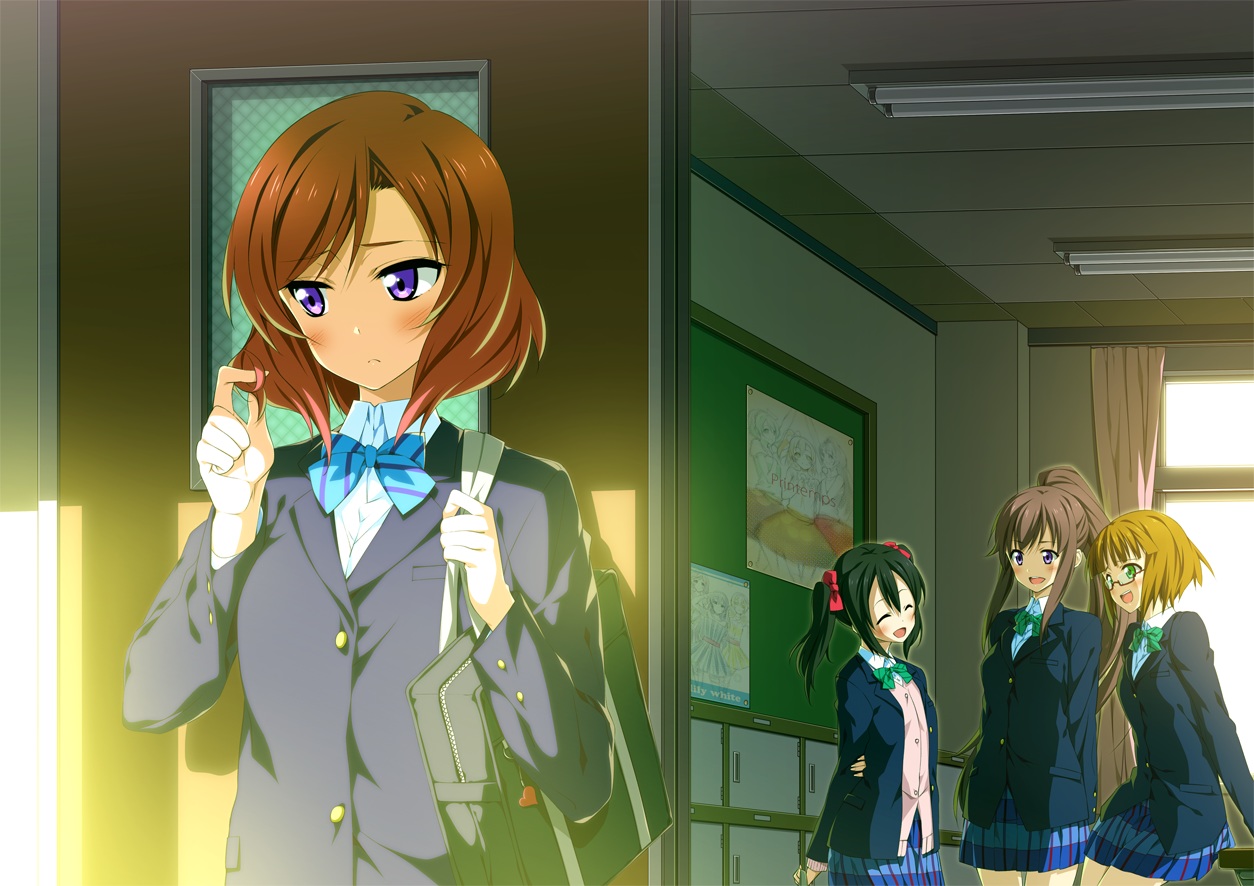 2c=galore, glasses, love_live!_school_idol_project, nishikino_maki, school_uniform, yazawa_nico