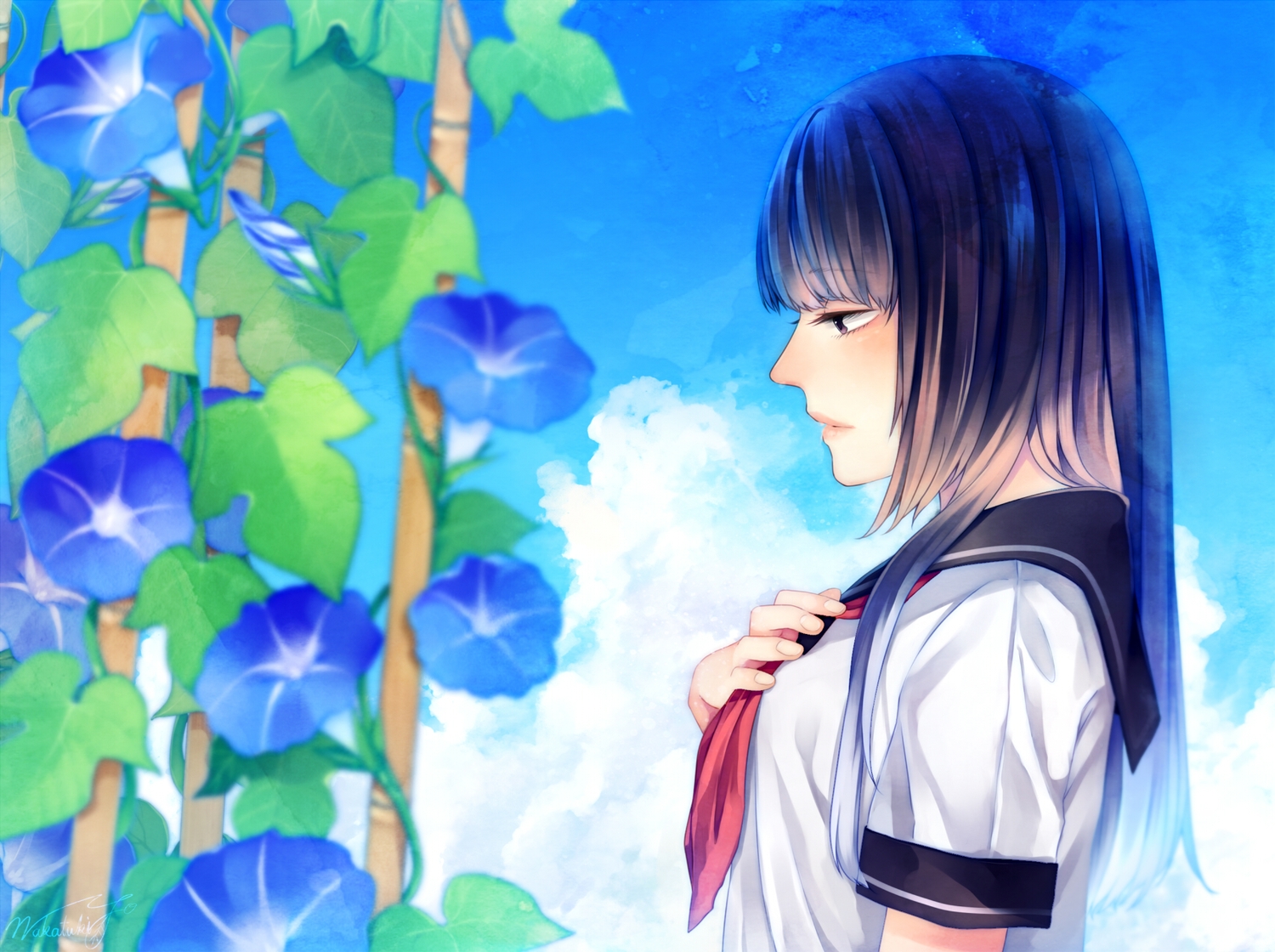 black_hair, original, school_uniform, wakatsuki_you