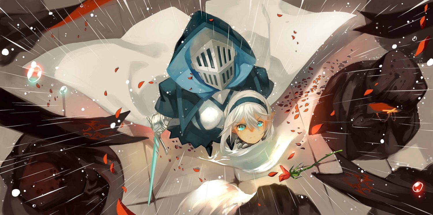 ao_no_mavis, armor, cape, flowers, headband, joseph_lee, original, petals