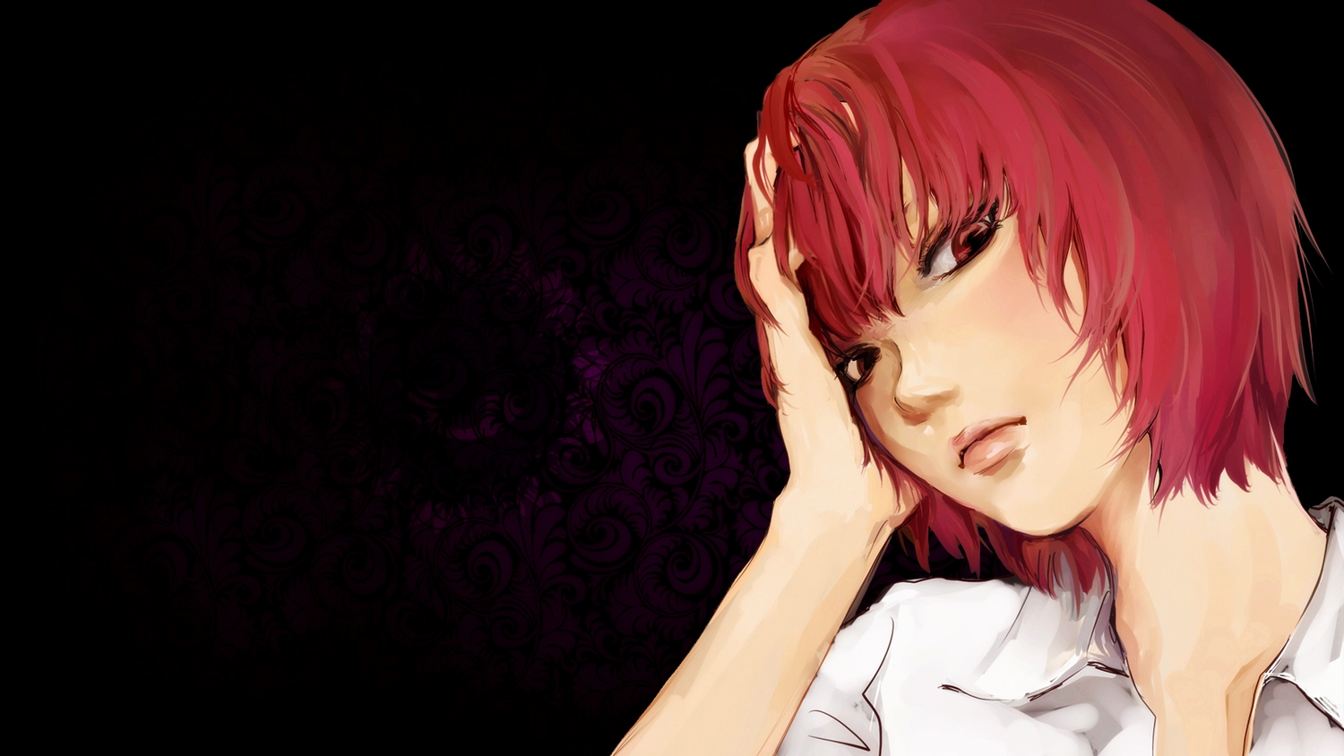 aku_no_hana, nakamura_sawa, red_eyes, red_hair, tagme_(artist)