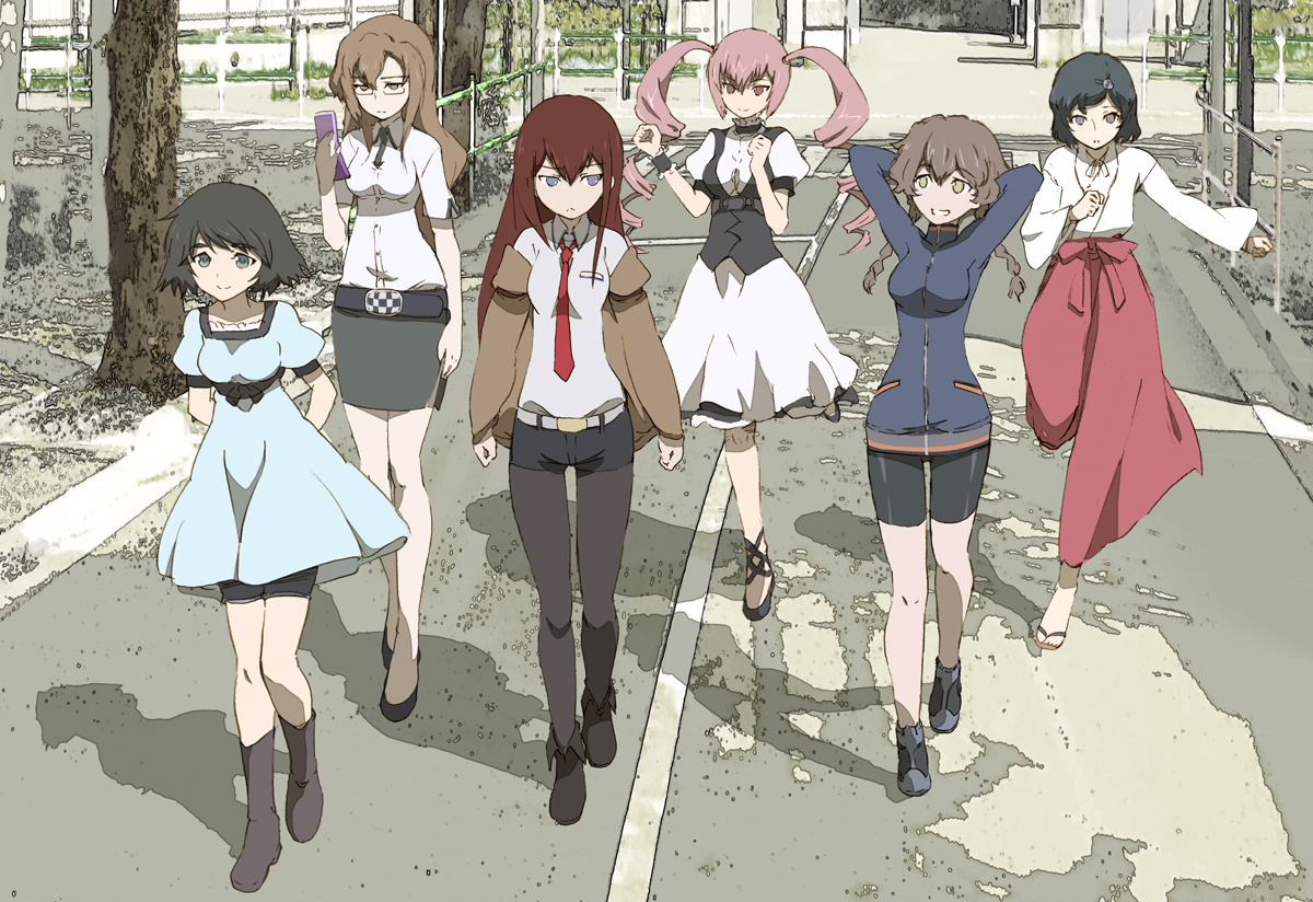 amane_suzuha, faris_nyannyan, kiryuu_moeka, makise_kurisu, shiina_mayuri, steins;gate, urushibara_ruka, washu_junky