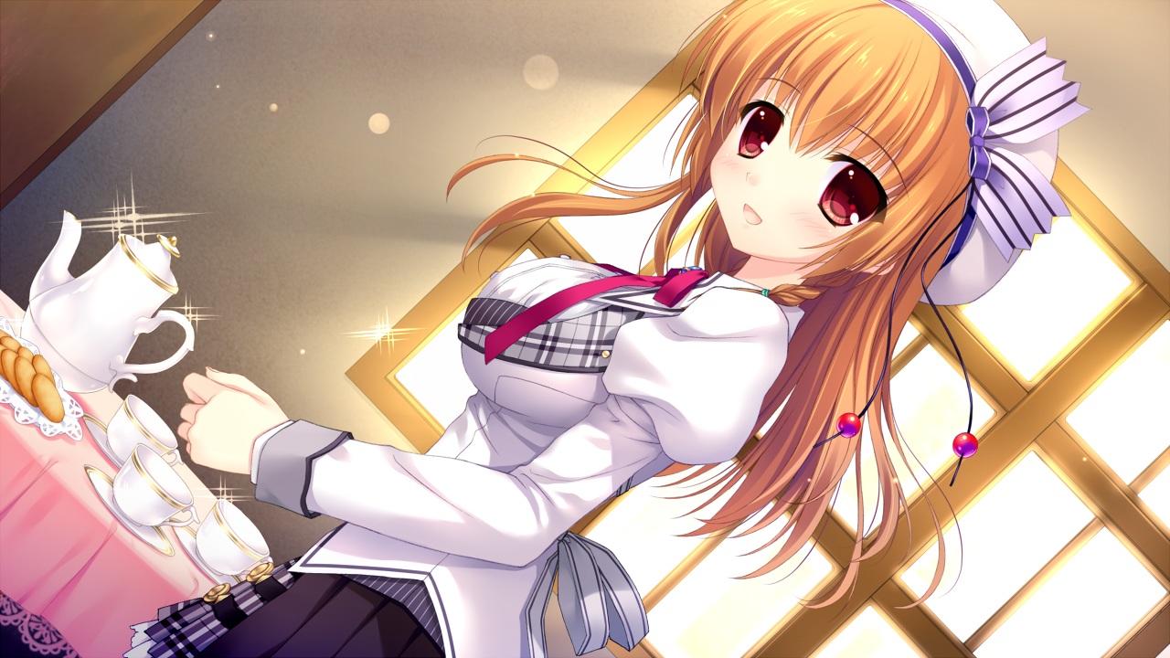 alia's_carnival, asamiya_shiina, brown_hair, game_cg, hat, long_hair, nanao_naru, nanawind