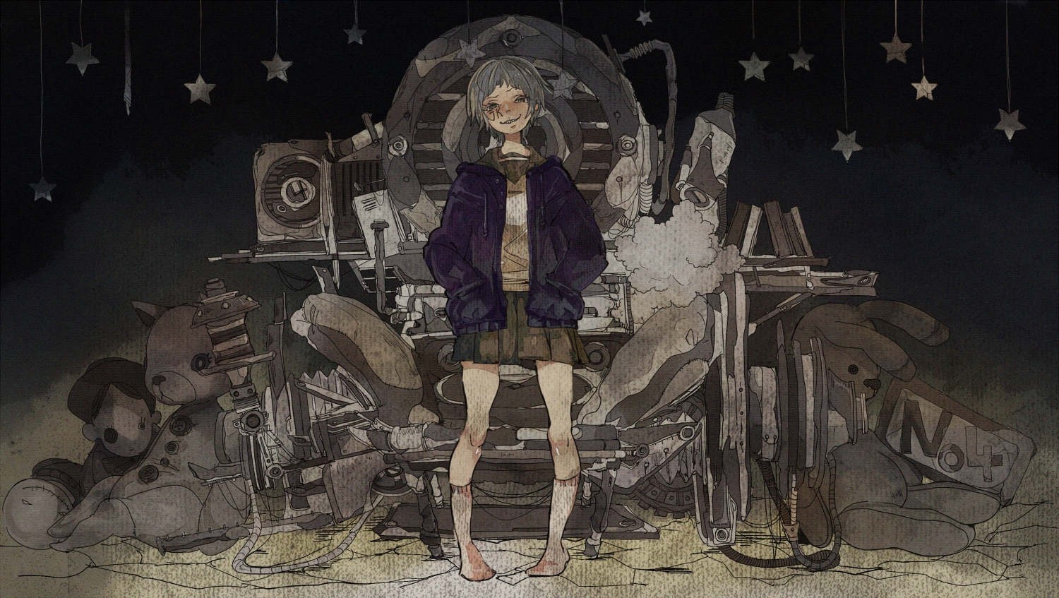 10xxx05, nico_nico_singer, short_hair, socks, teddy_bear
