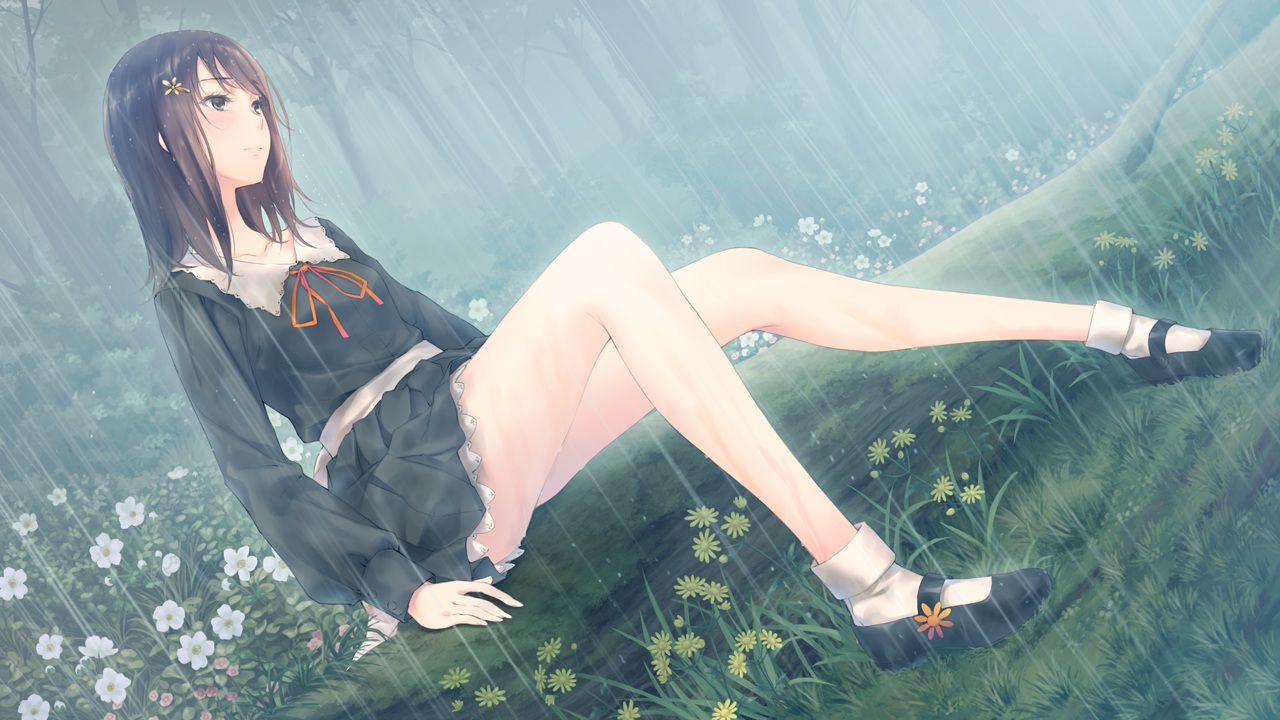 black_eyes, brown_hair, flowers, flowers_(game), game_cg, innocent_grey, kousaka_mayuri, long_hair