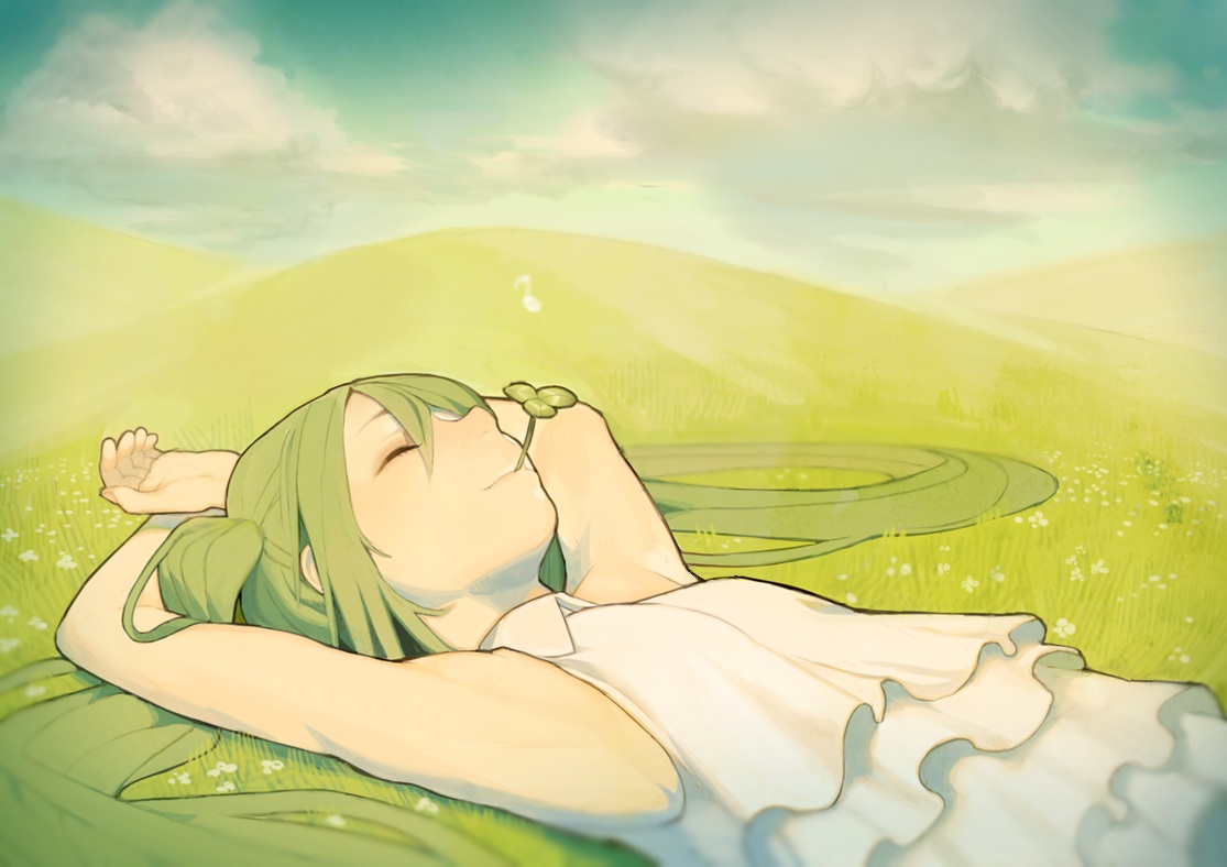 grass, green_hair, hatsune_miku, misoni_comi, vocaloid